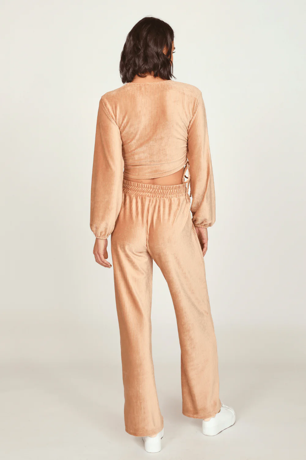 Camel Velour Surplice Top - Image 4