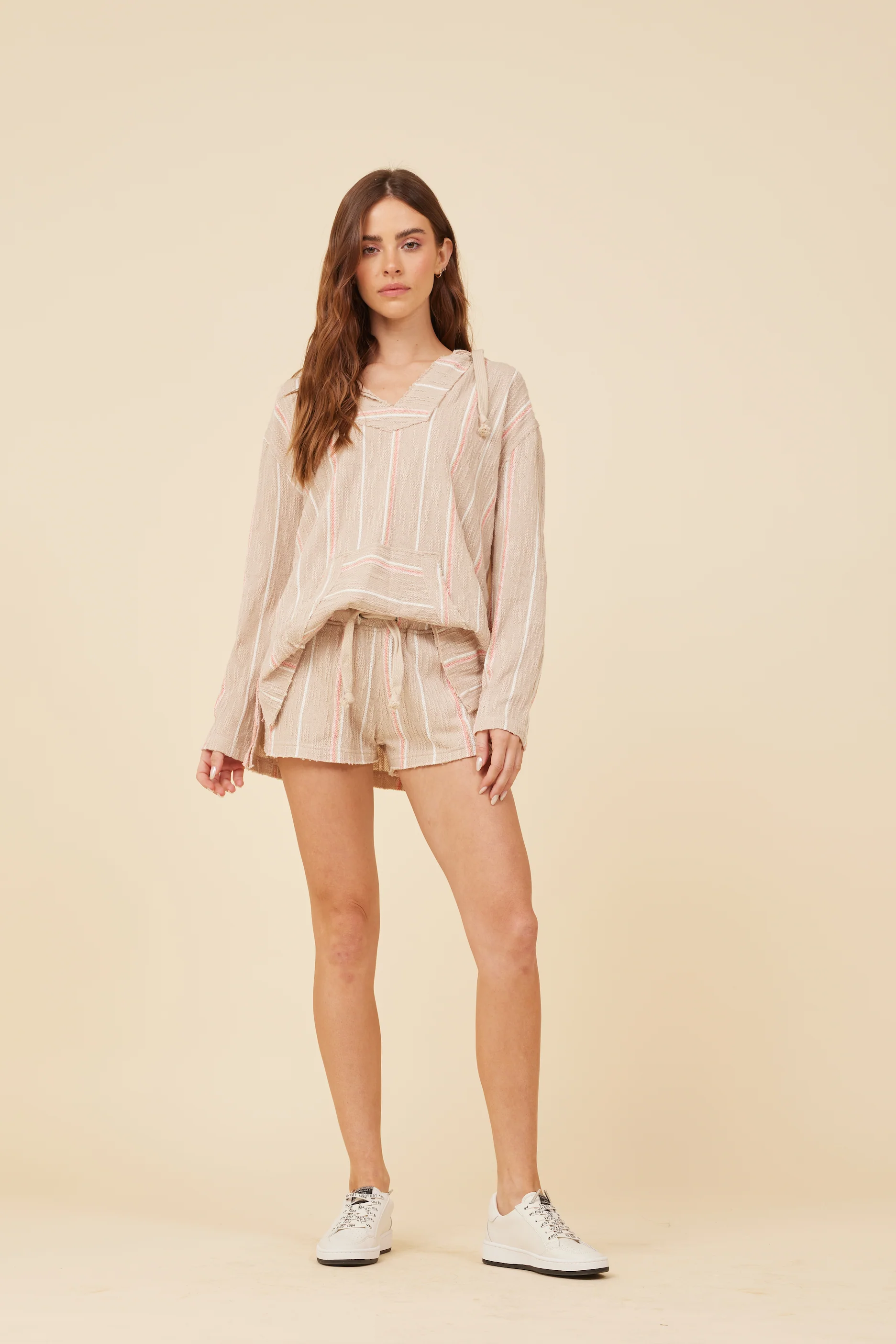 Soft Tan w/ Mixed Stripes Textured Short - Image 4